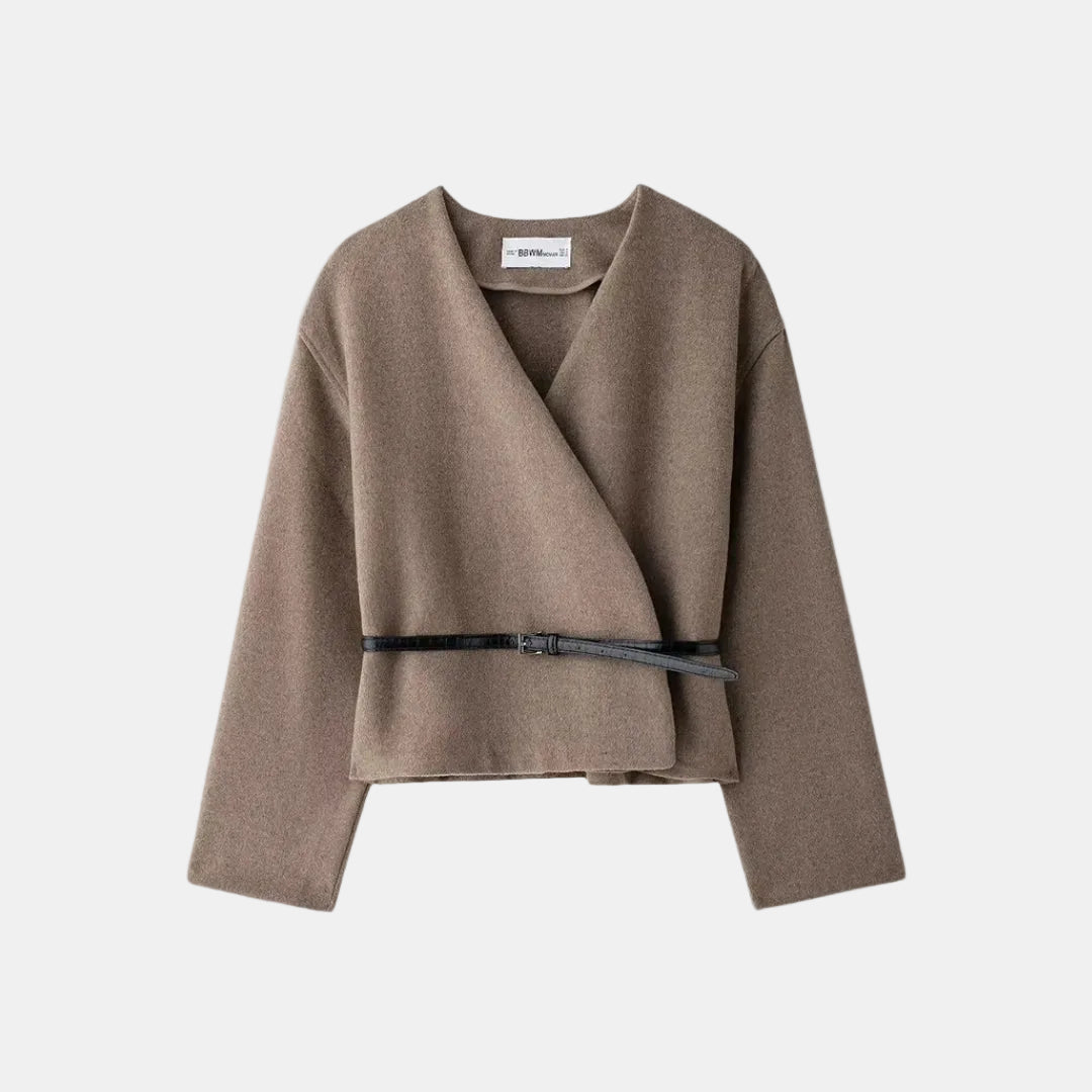Nahia | Chaqueta Cruzada de Lana Ligera