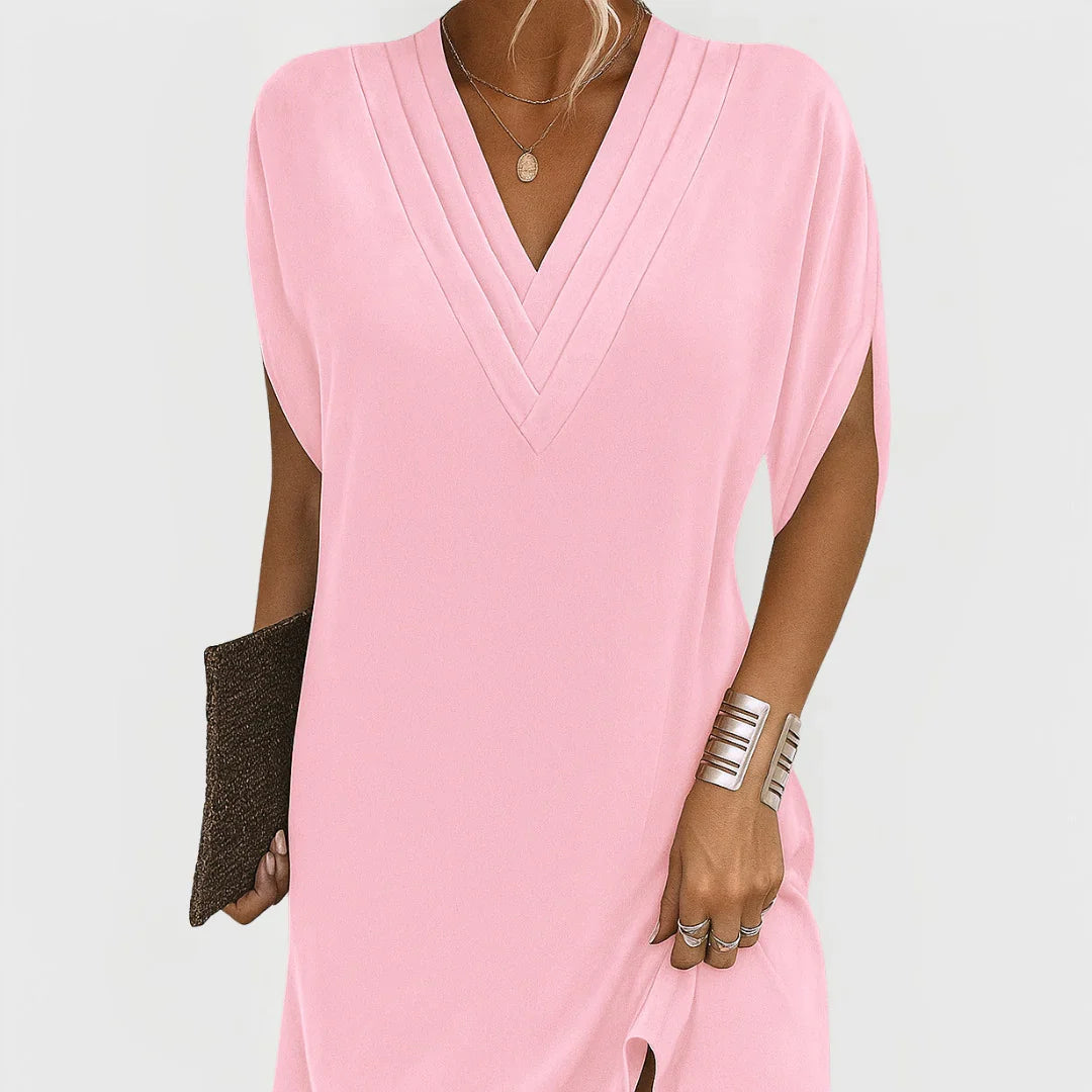 AFRODITA | VESTIDO ELEGANTE CON CORTE FAVORECEDOR Y ESCOTE EN V