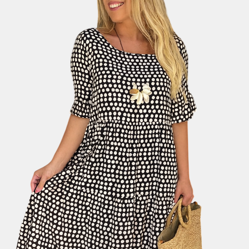 Iris | Vestido Midi de Manga Corta