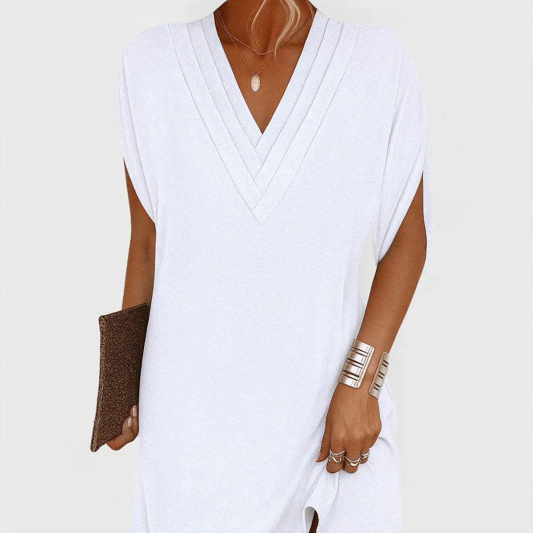 AFRODITA | VESTIDO ELEGANTE CON CORTE FAVORECEDOR Y ESCOTE EN V