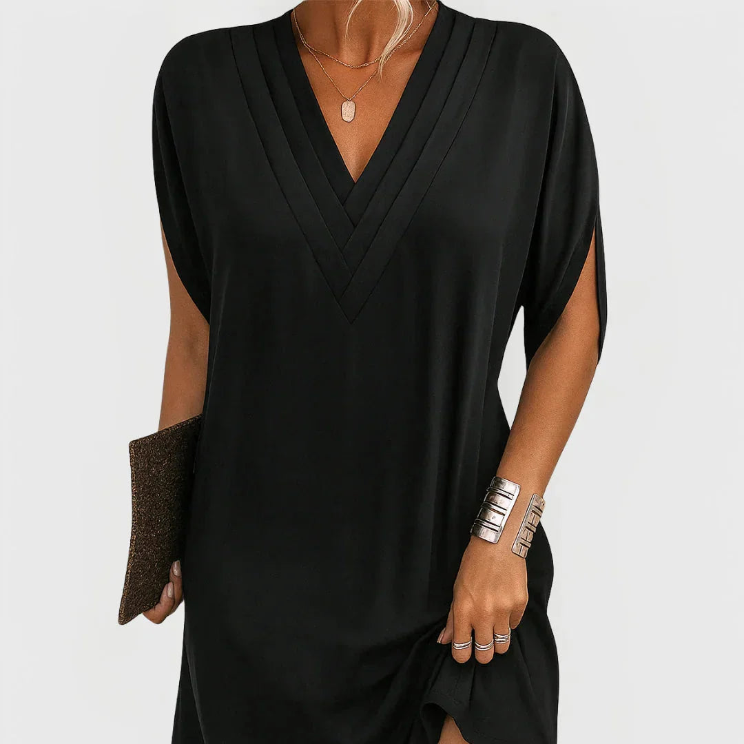 AFRODITA | VESTIDO ELEGANTE CON CORTE FAVORECEDOR Y ESCOTE EN V