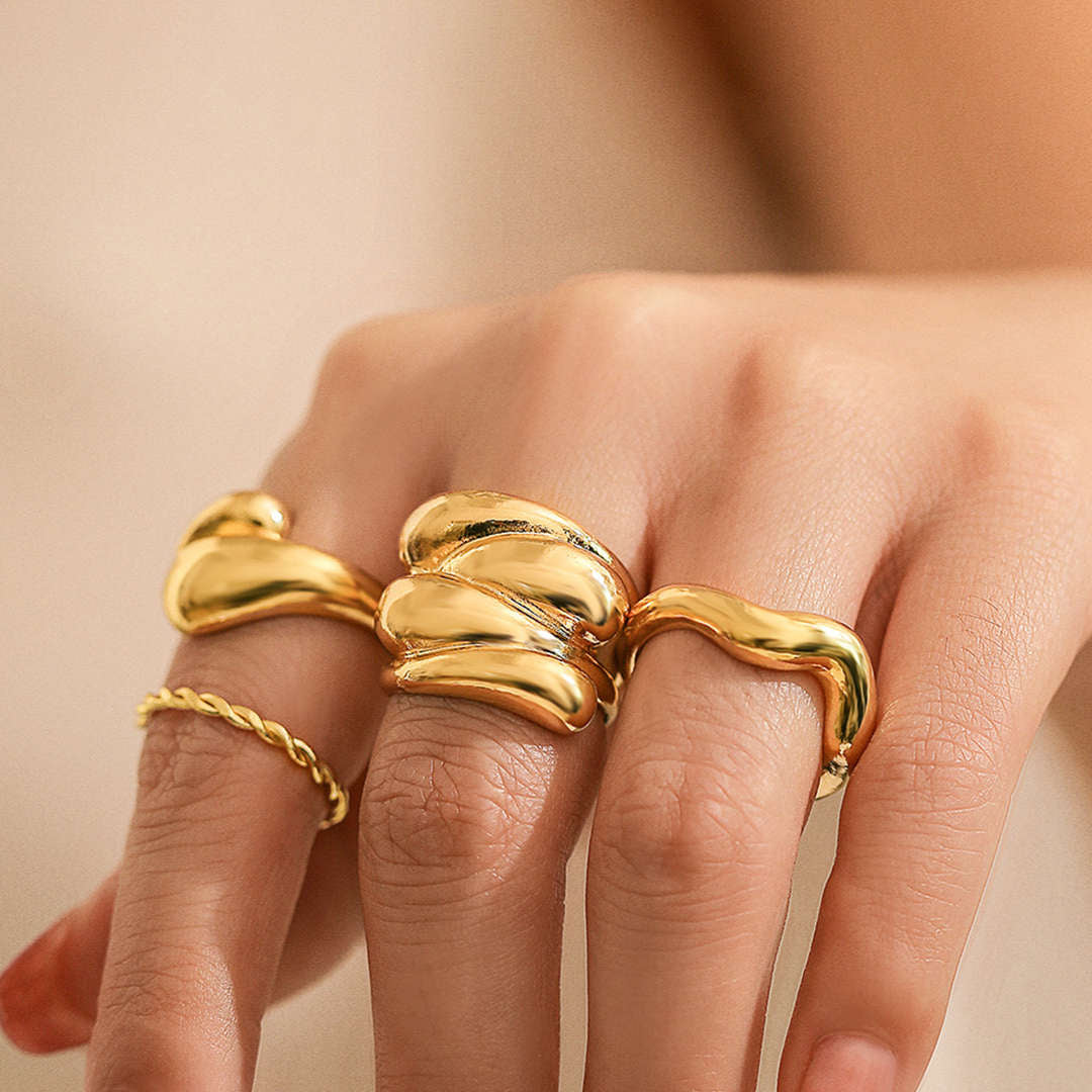 Juego de Anillos de Metal de 4 Piezas