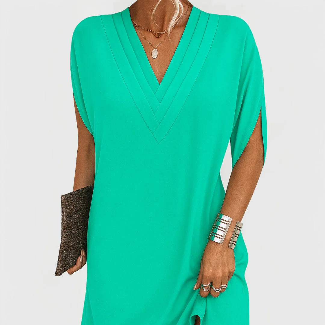 AFRODITA | VESTIDO ELEGANTE CON CORTE FAVORECEDOR Y ESCOTE EN V