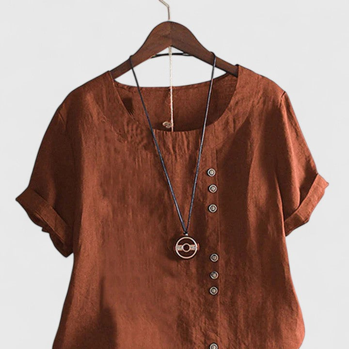 Elisavie | Blusa Cómoda de Manga Corta