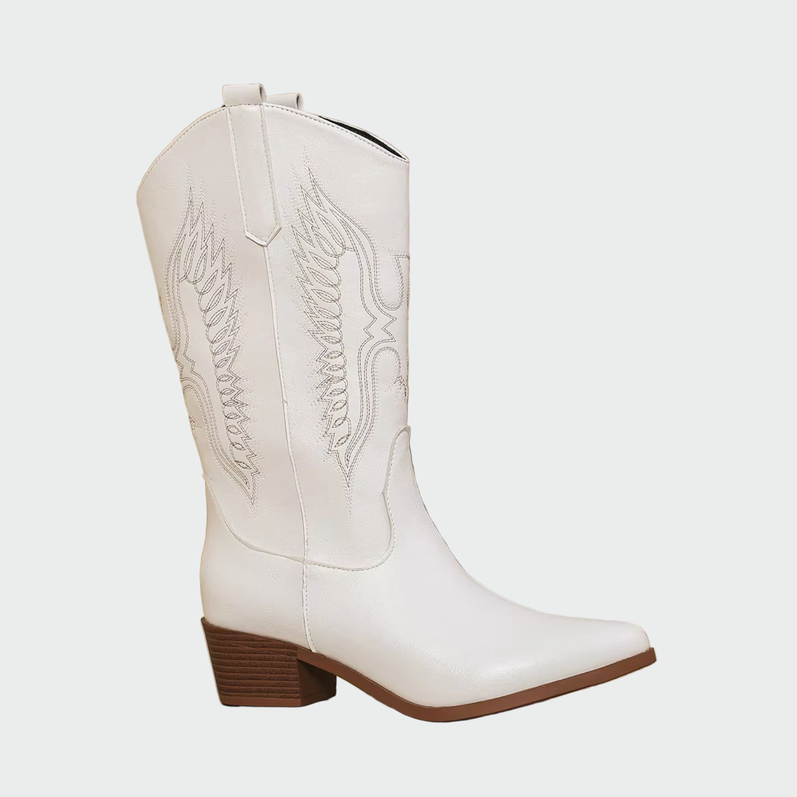 Isabella | Botas Vaqueras En Piel Negra Con Detalles Pluma
