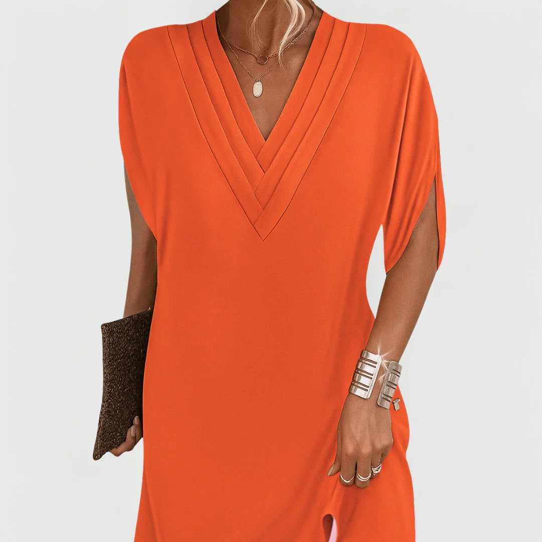 AFRODITA | VESTIDO ELEGANTE CON CORTE FAVORECEDOR Y ESCOTE EN V