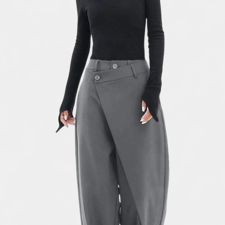 Oaklyn | Pantalones Rectos con Drapado Moderno