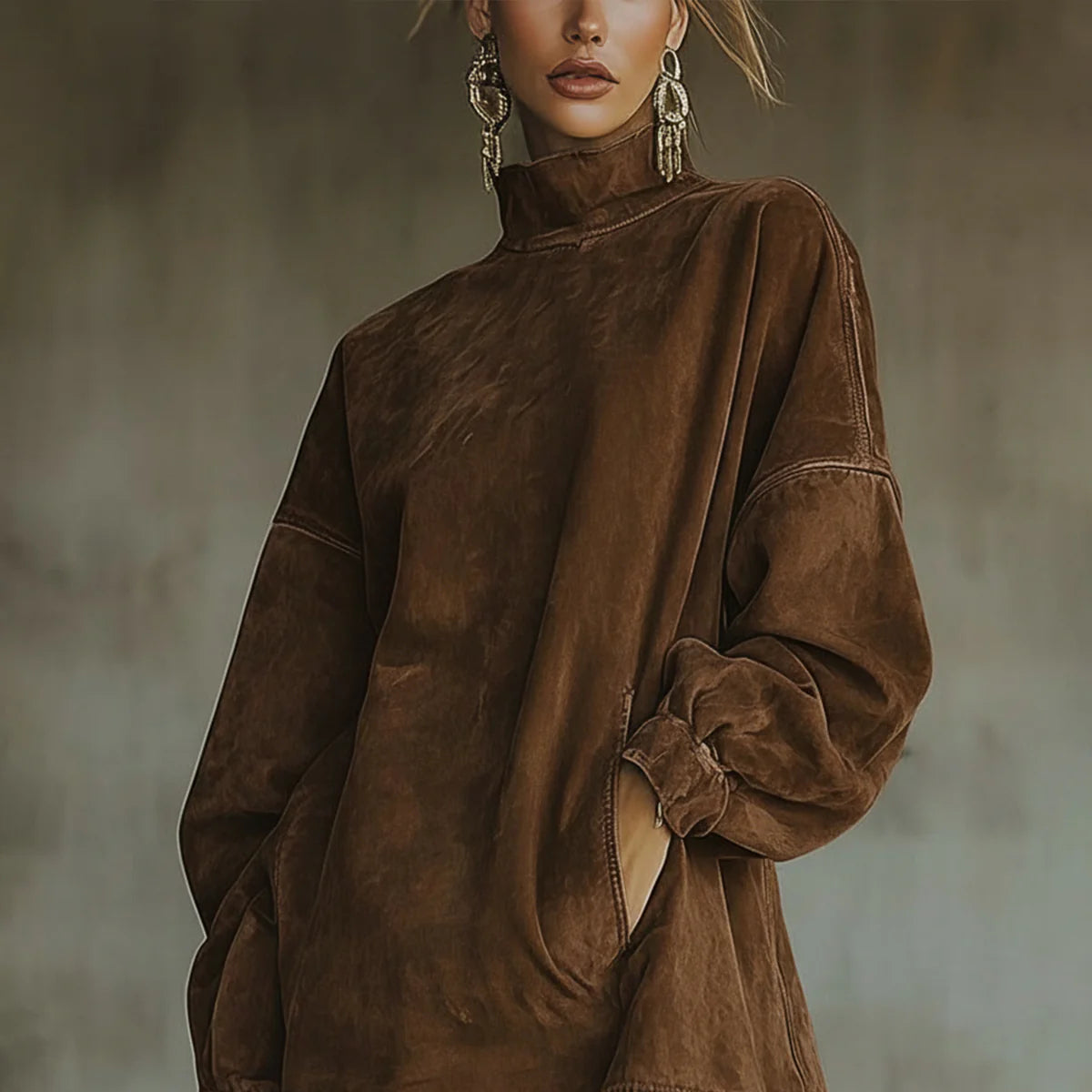 Amalia | Vestido con cuello alto y flecos