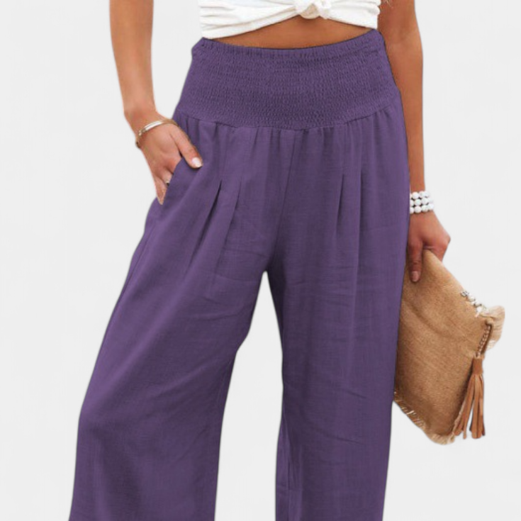 Lexia | Pantalón de Algodón y Lino con Corte Fluido y Elegancia Natural