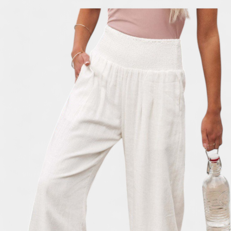 Lexia | Pantalón de Algodón y Lino con Corte Fluido y Elegancia Natural