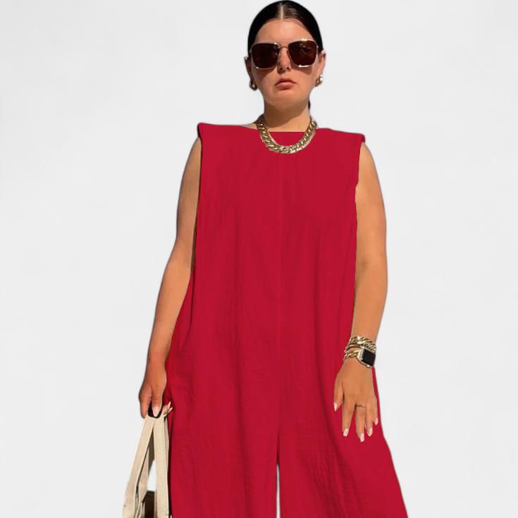 Airla | Mono Oversize sin Mangas de Pierna Ancha