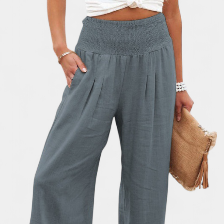 Lexia | Pantalón de Algodón y Lino con Corte Fluido y Elegancia Natural