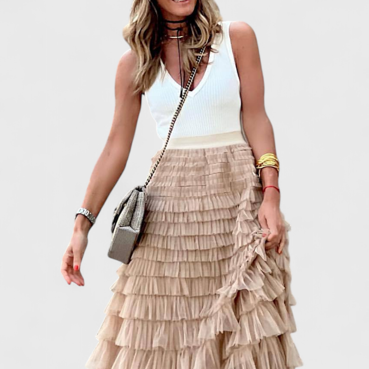 Capucine | Falda Larga de Tul Vintage