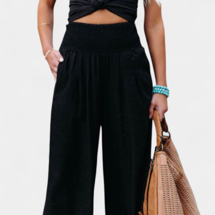 Lexia | Pantalón de Algodón y Lino con Corte Fluido y Elegancia Natural