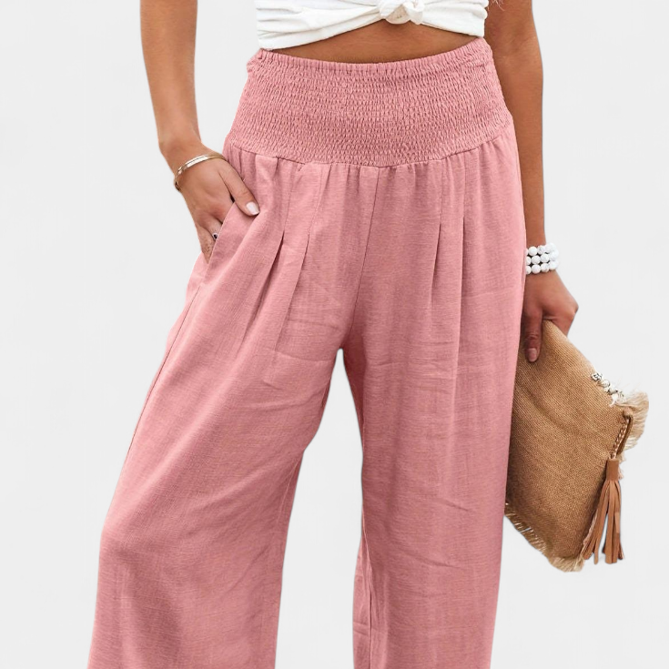 Lexia | Pantalón de Algodón y Lino con Corte Fluido y Elegancia Natural