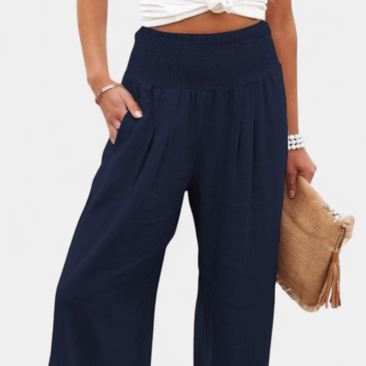 Lexia | Pantalón de Algodón y Lino con Corte Fluido y Elegancia Natural