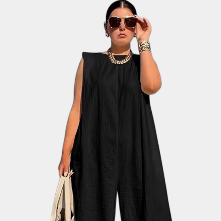 Airla | Mono Oversize sin Mangas de Pierna Ancha