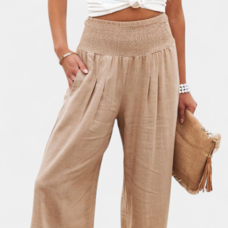 Lexia | Pantalón de Algodón y Lino con Corte Fluido y Elegancia Natural