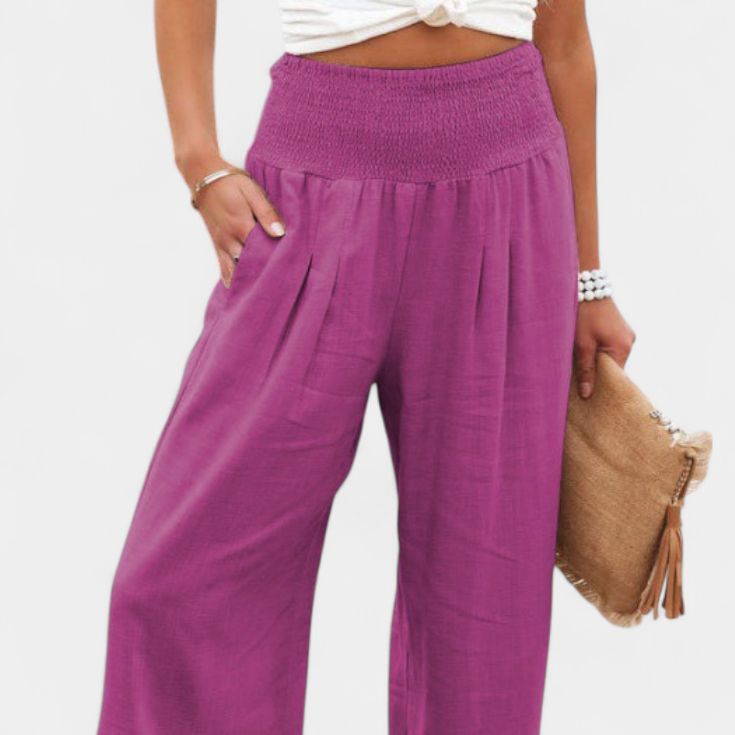 Lexia | Pantalón de Algodón y Lino con Corte Fluido y Elegancia Natural