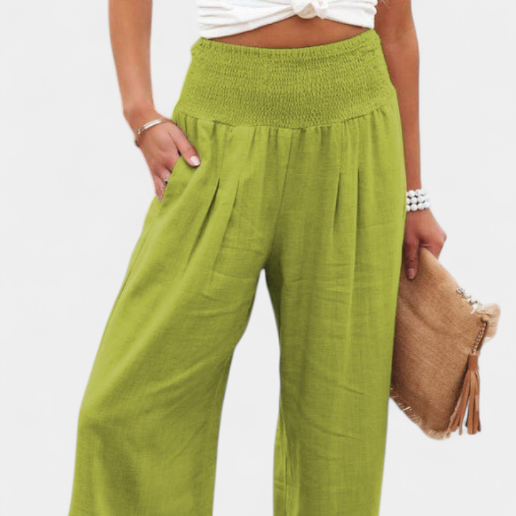 Lexia | Pantalón de Algodón y Lino con Corte Fluido y Elegancia Natural