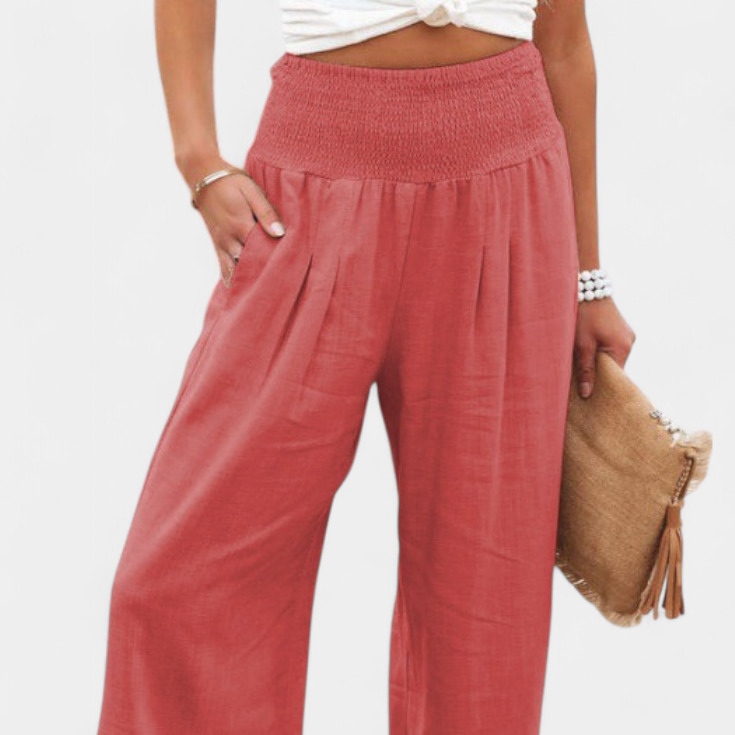 Lexia | Pantalón de Algodón y Lino con Corte Fluido y Elegancia Natural