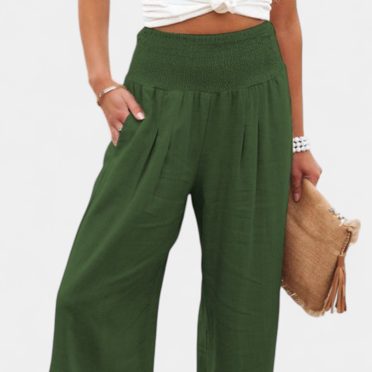 Lexia | Pantalón de Algodón y Lino con Corte Fluido y Elegancia Natural
