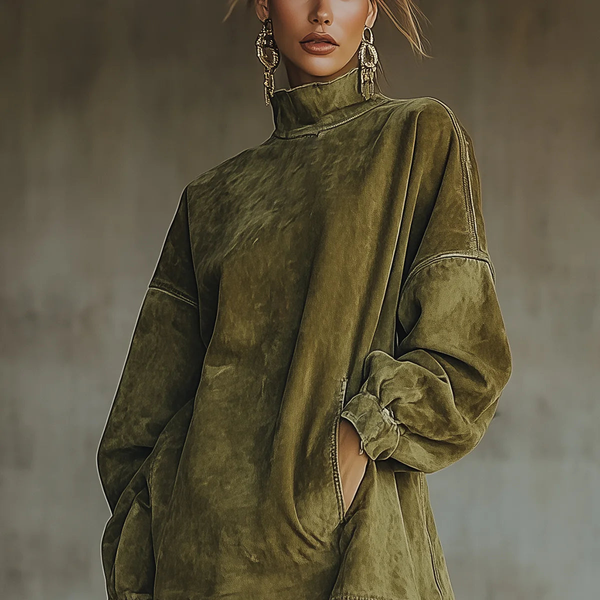Amalia | Vestido con cuello alto y flecos