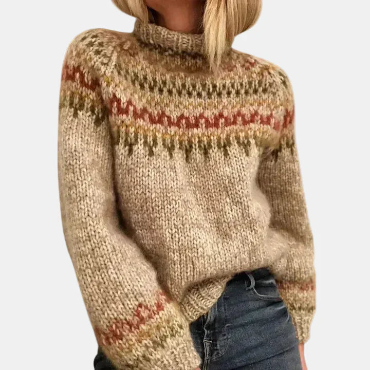 Corinthya | Suéter Elegante de Punto Nórdico