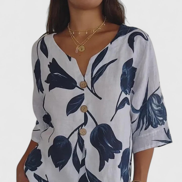 Laura | Blusa Cómoda con Escote en V