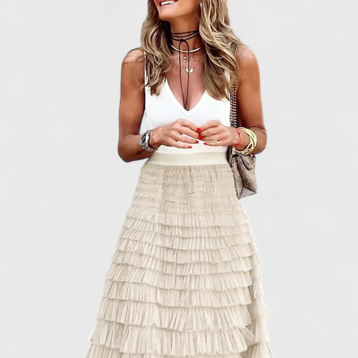 Capucine | Falda Larga de Tul Vintage