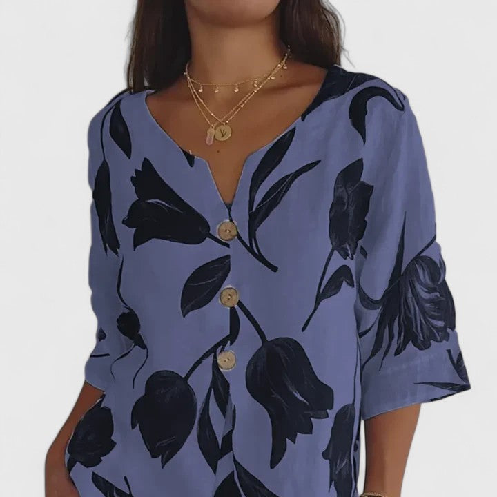 Laura | Blusa Cómoda con Escote en V