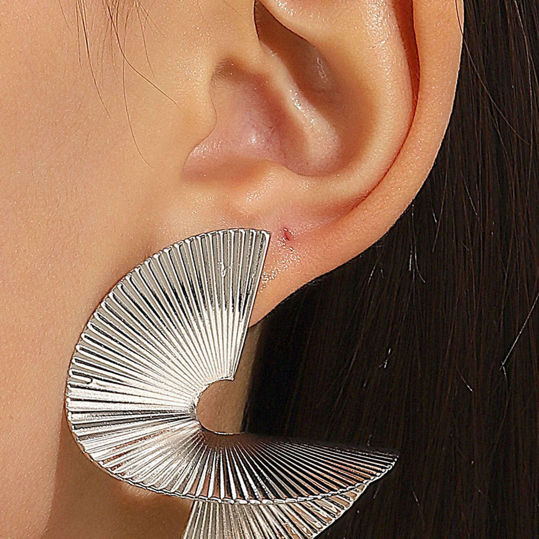 Pendientes de Metal Plisado