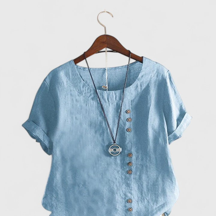Elisavie | Blusa Cómoda de Manga Corta