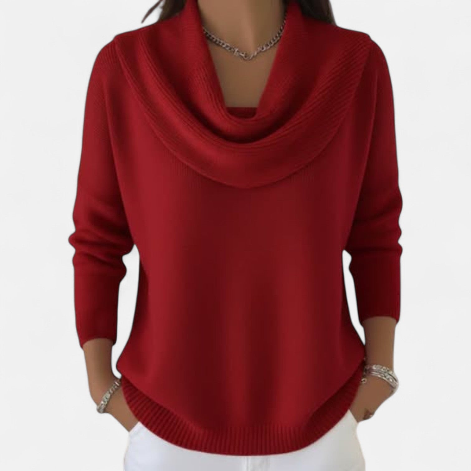 Elliza | Jersey con cuello drapeado