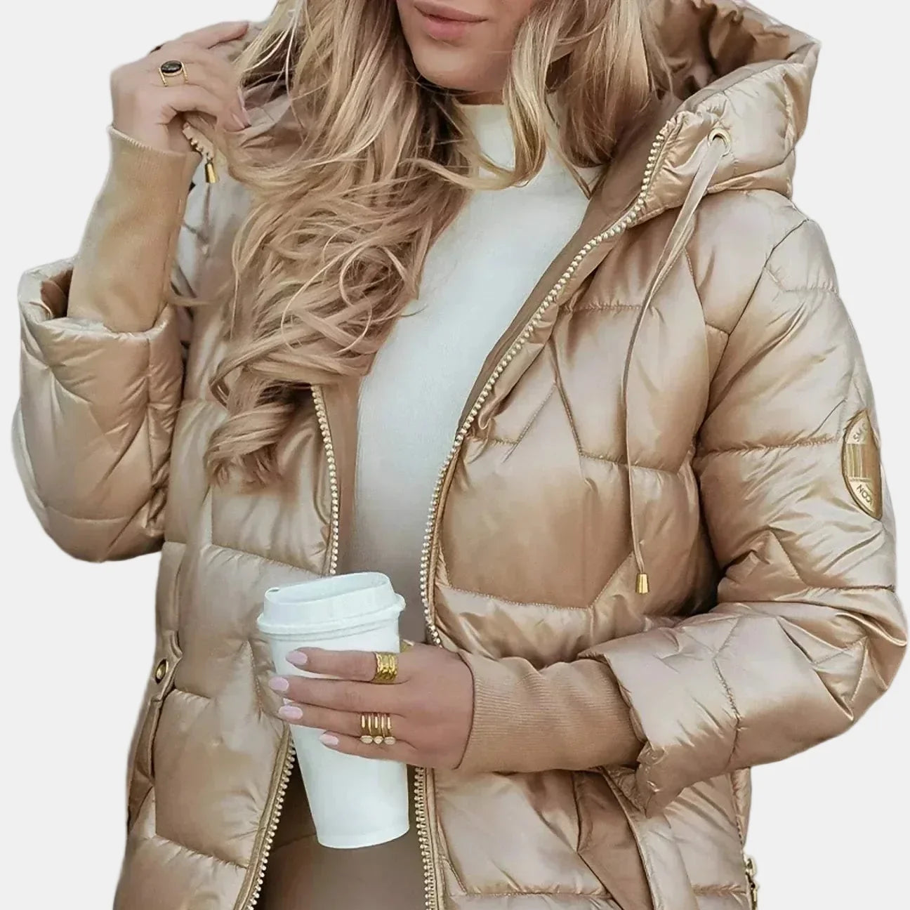 Nolwen - Abrigo Elegante de Invierno con Capucha y Acolchado