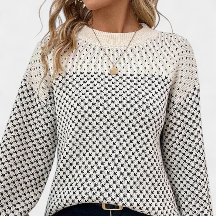 Rachael | Jersey de Cuello Redondo en Bloques de Color