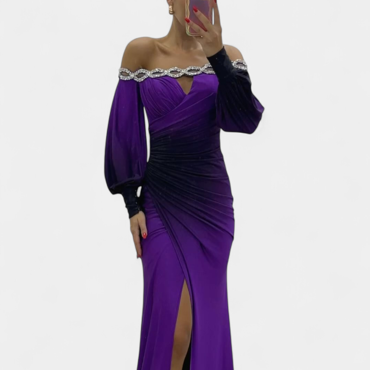 Julitta | Vestido Maxi Ombre con Hombros Descubiertos