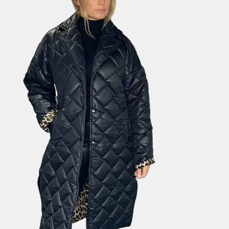 Ofira | Abrigo reversible con forro de leopardo