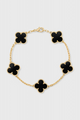 Pulsera con Motivo de Trébol y Elegancia Baño de Oro