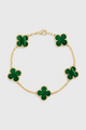 Pulsera con Motivo de Trébol y Elegancia Baño de Oro