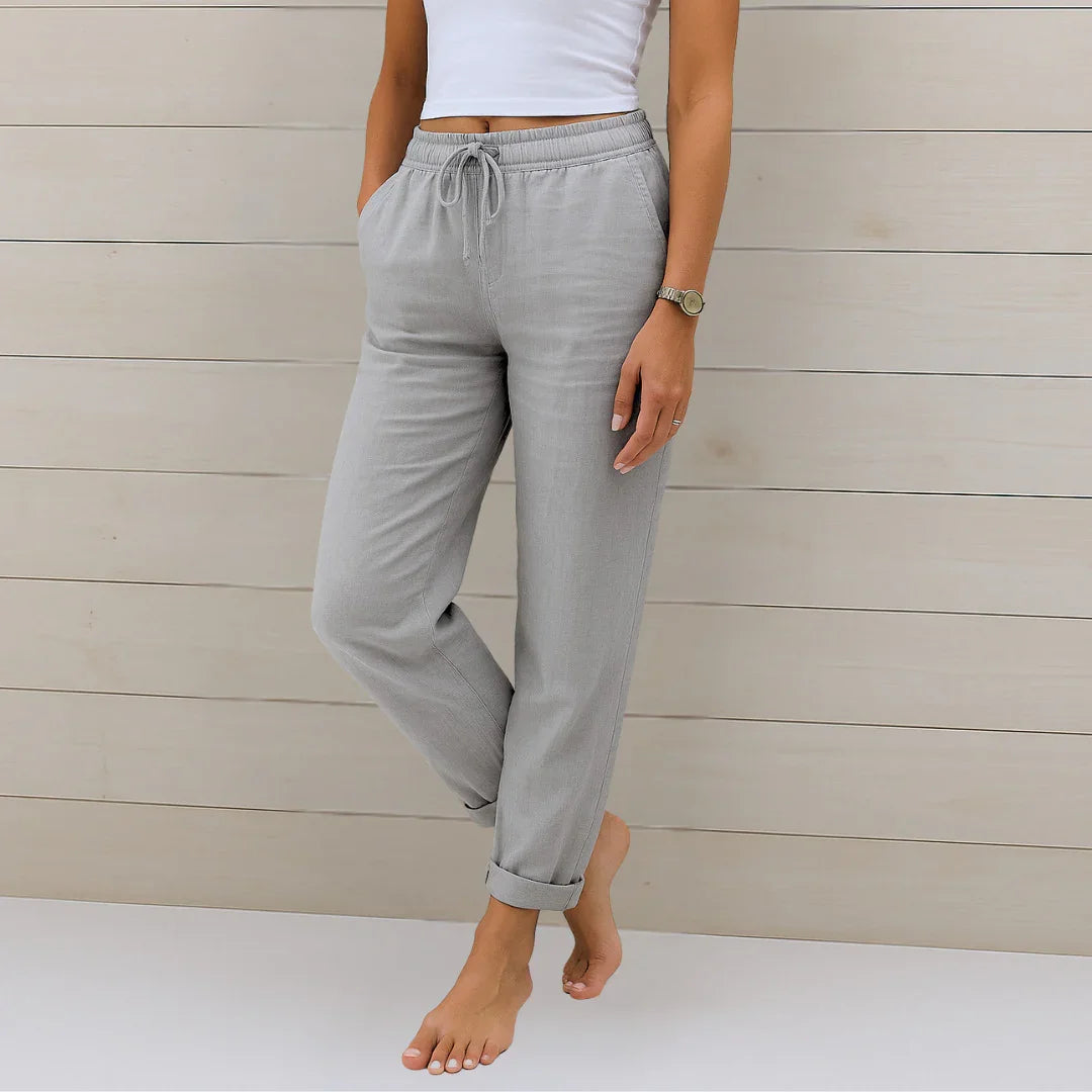 ELORA | PANTALONES DE LINO TRANSPIRABLE DE PRIMERA CALIDAD