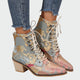 Sandra | Botines De Cuero Con Flores Elegantes Radiantes