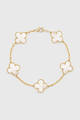 Pulsera con Motivo de Trébol y Elegancia Baño de Oro
