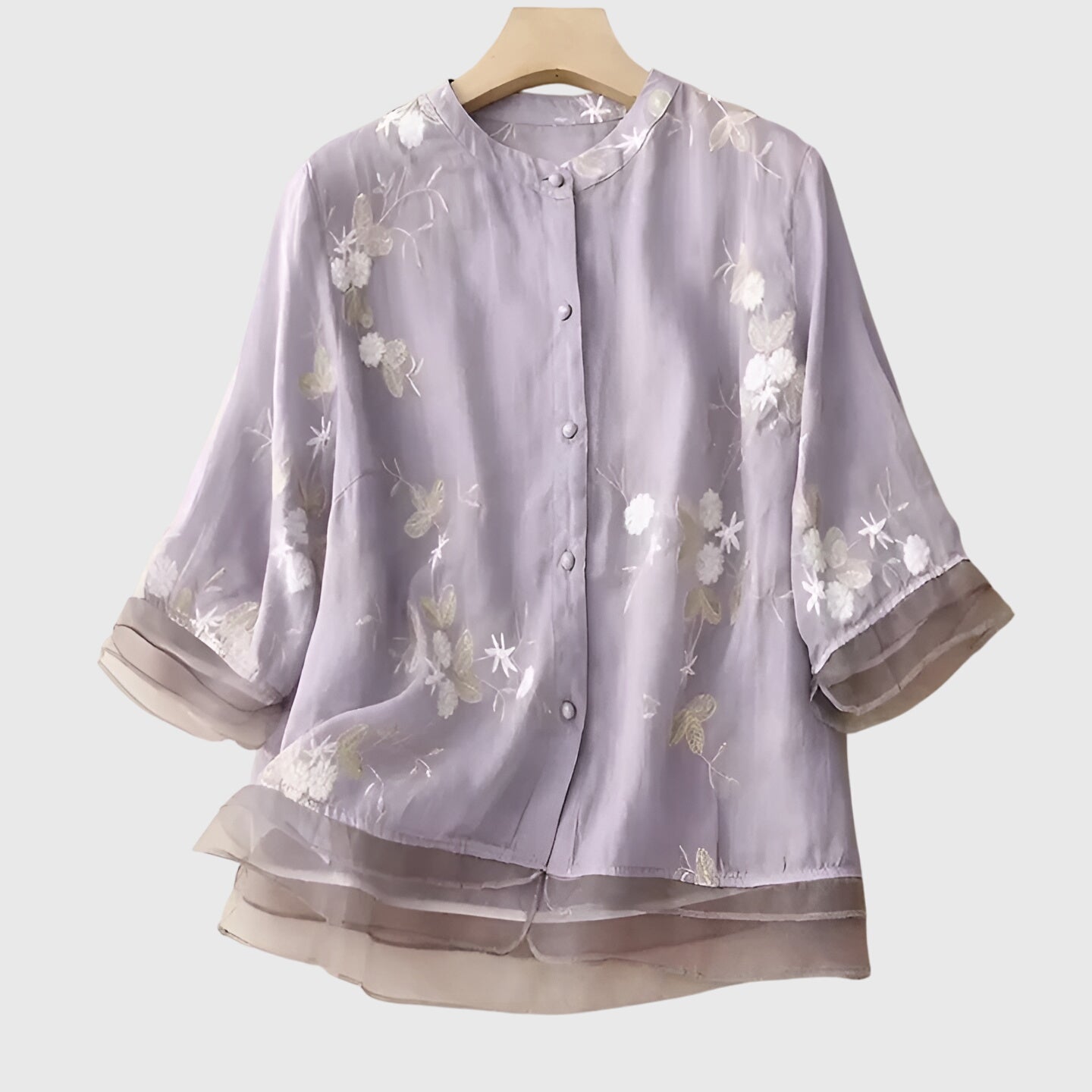 Nellie | Top Elegante con Flores Bordadas
