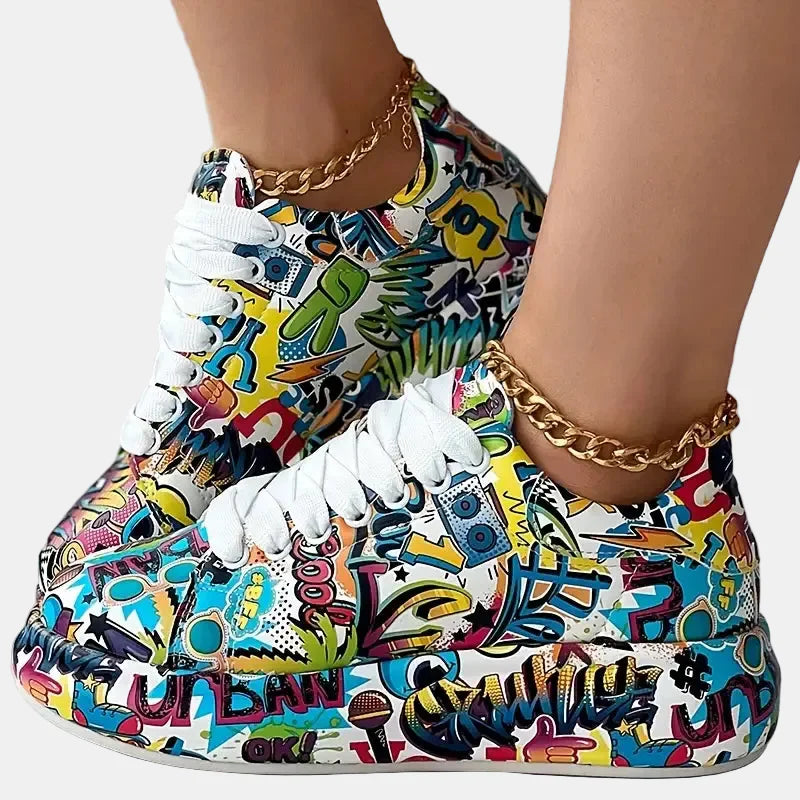 Veronika | Zapatillas Diseño de Graffiti Amortiguación