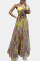 Amelie | Vestido Maxi Asimétrico de Un Hombro con Estampado Artístico