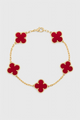 Pulsera con Motivo de Trébol y Elegancia Baño de Oro