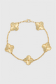 Pulsera con Motivo de Trébol y Elegancia Baño de Oro