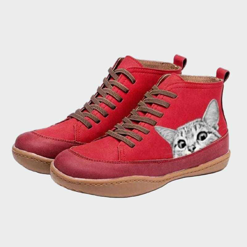 Mivora | Botines de cuero para amantes de los gatos