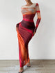 Natalia | Vestido Maxi Bodycon de Manga Larga Impreso y Cómodo